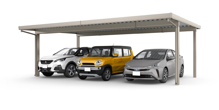 3台用折板カーポートLIXIL80-55型