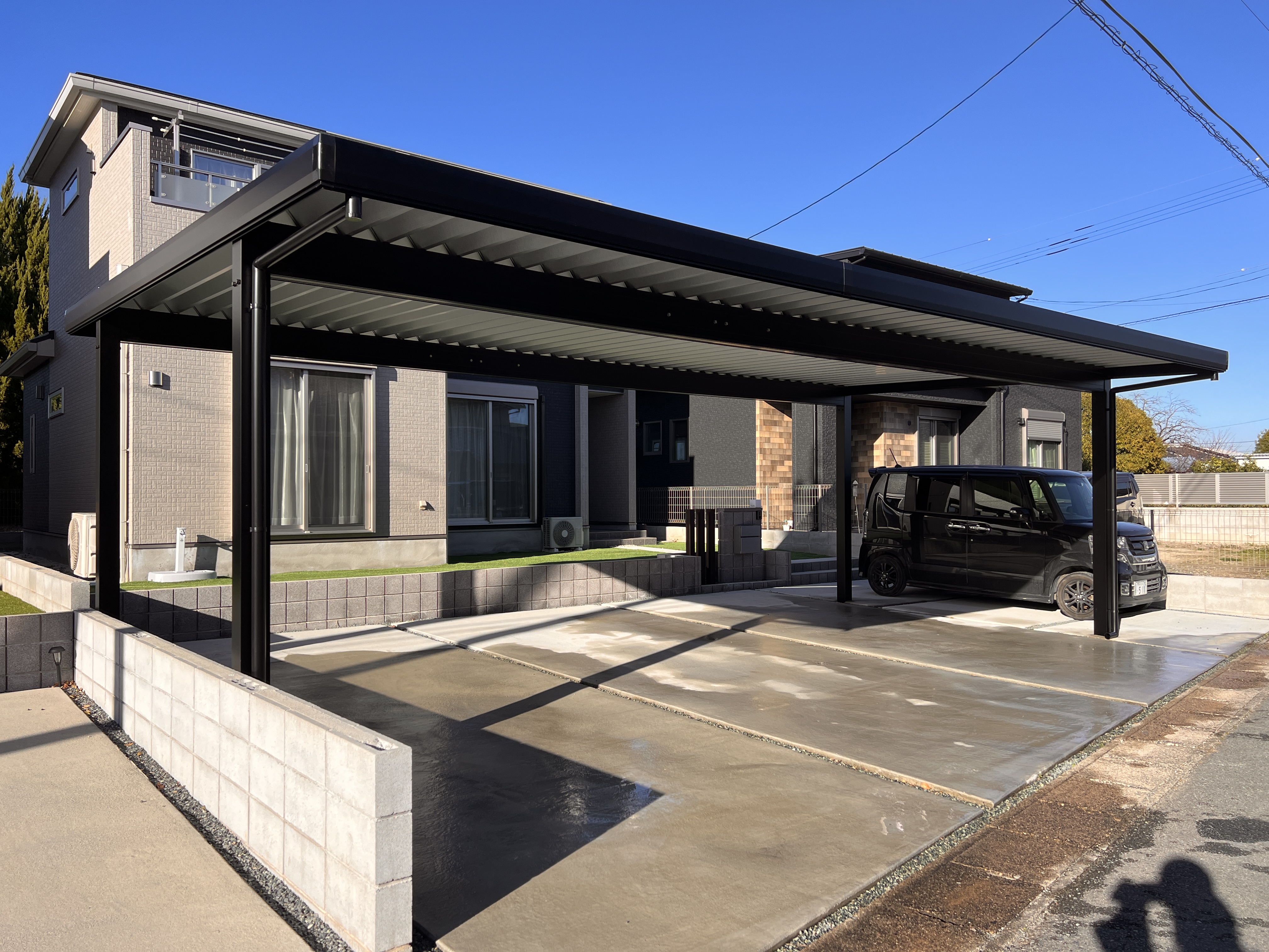 オリジナル3台用折板カーポート